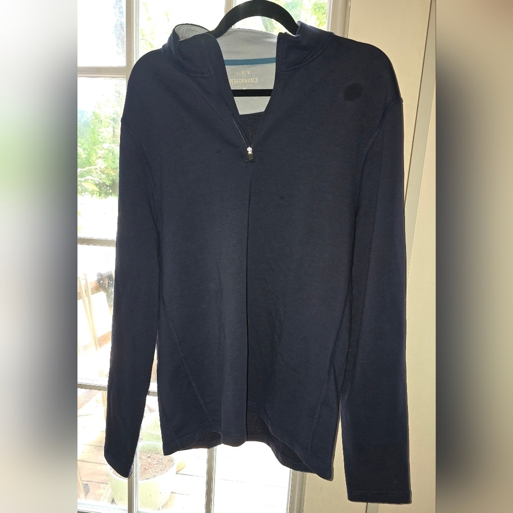 J.Crew Performance 1/4 Zip Hoodie | Navy Blue | Size M